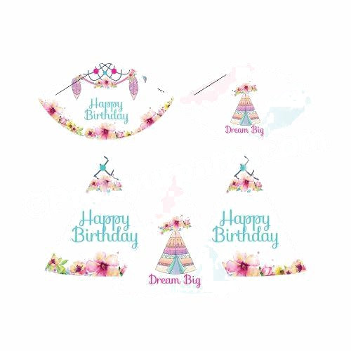Boho Theme Caps - Pack of 10