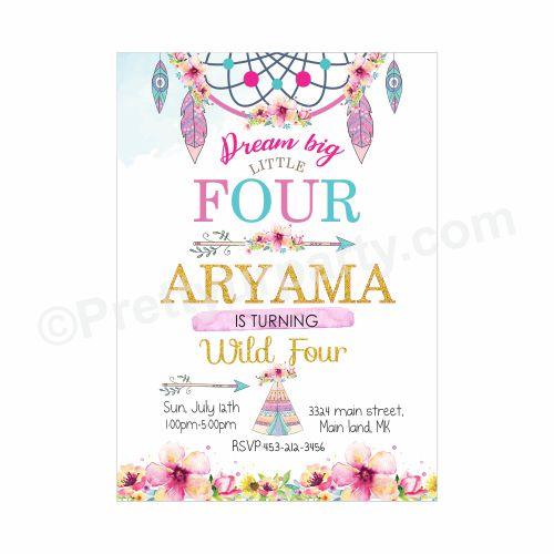 Boho Theme Invitations ALL PARTY SUPPLIES Pretty UR Party Default Title
