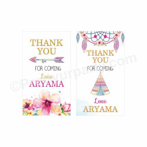 Boho Theme Thank you Tags THEME PARTIES Pretty UR Party Default Title