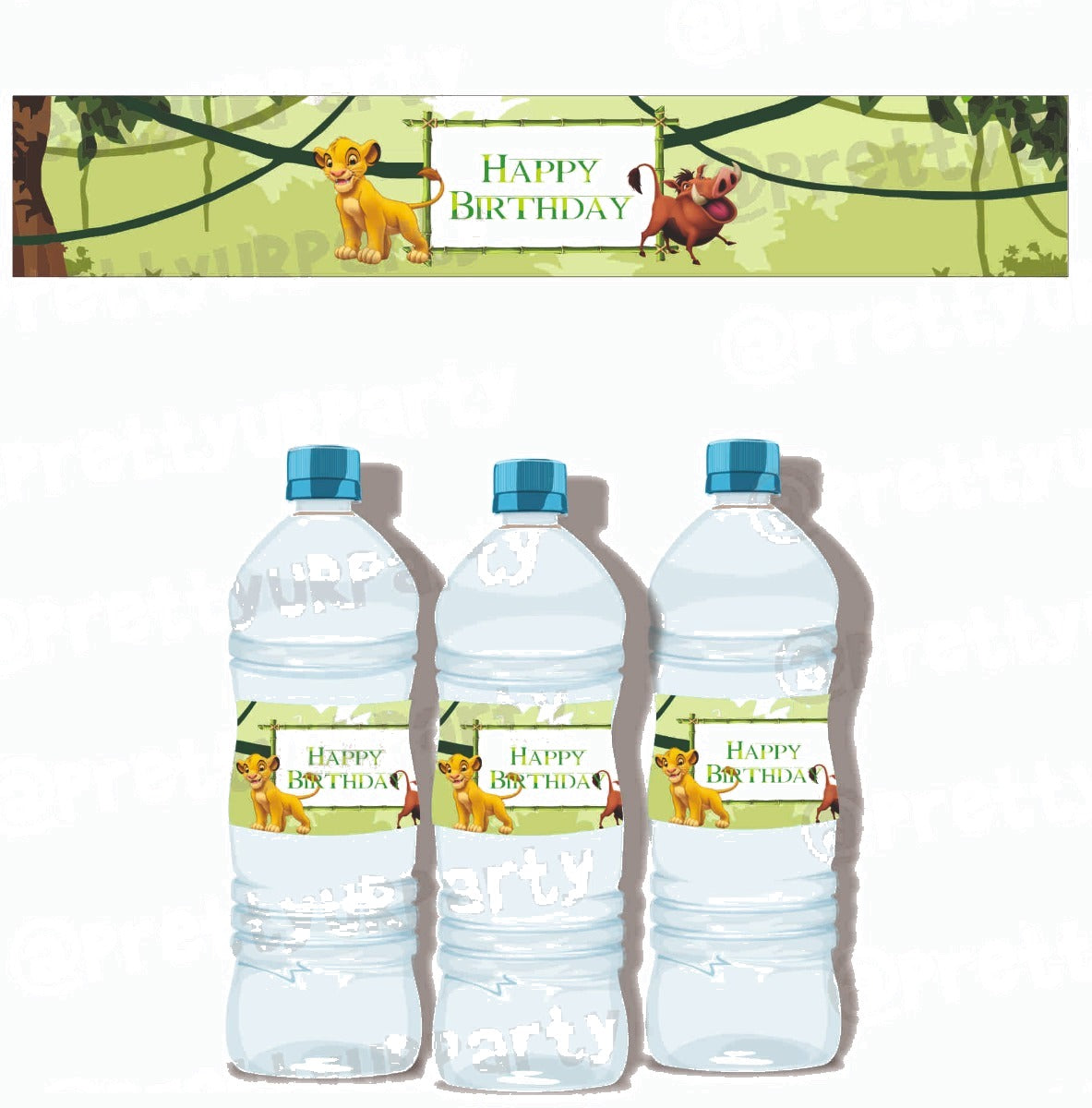 Lion King Theme Water Bottle Labels