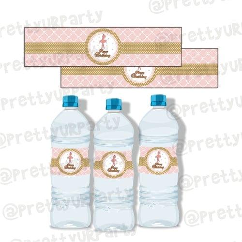 Pink and Gold Ballet Water Bottle Labels THEME PARTIES Pretty UR Party Default Title