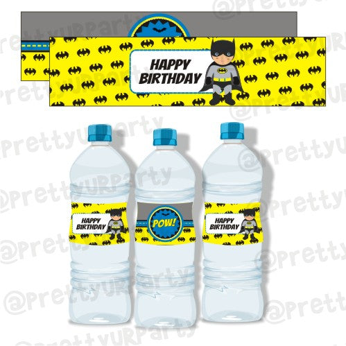 Batman Inspired Bottle Labels THEME PARTIES Pretty UR Party Default Title