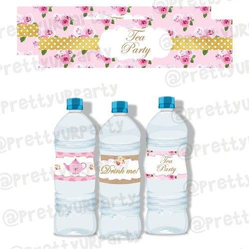 Tea Party Water Bottle Labels THEME PARTIES Pretty UR Party Default Title