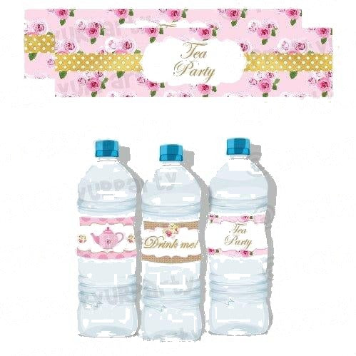 Tea Party Water Bottle Labels