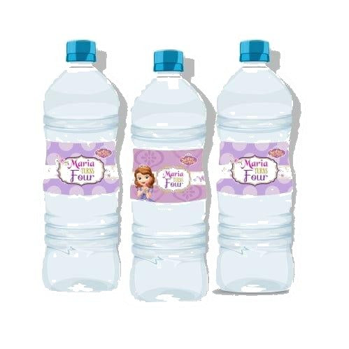 Sofia the first Enchanted Garden Party Water Bottle Labels