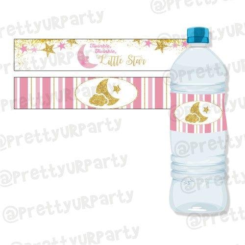Twinkle Twinkle Little Star Pink Water Bottle Labels THEME PARTIES Pretty UR Party Default Title