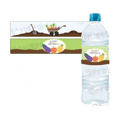 Gardening Theme Water Bottle Labels