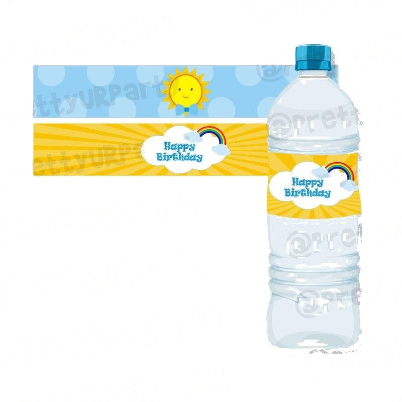 Sunshine Theme Water Bottle Labels