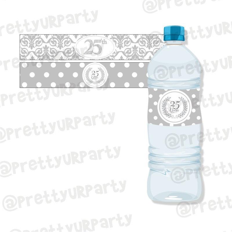 25th Anniversary Theme Water Bottle Labels ALL PARTY SUPPLIES Pretty UR Party Default Title