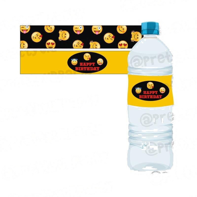 Emoji Theme Water Bottle Labels
