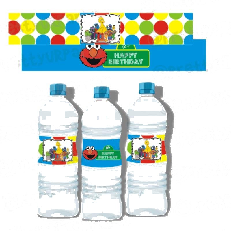 Elmo Theme Bottle Labels