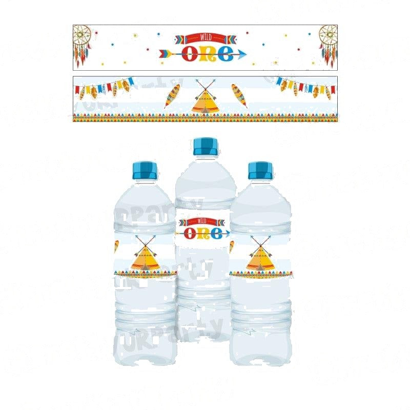 Wild One Theme Water Bottle Labels