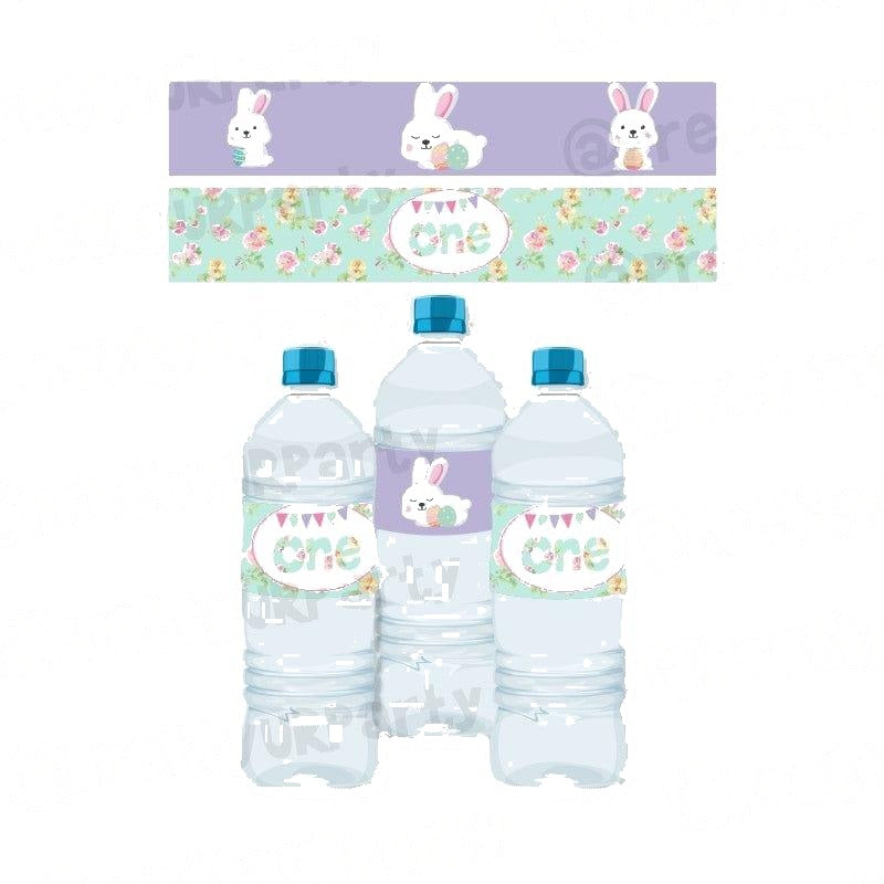 Some Bunny is One Theme Water Bottle Labels