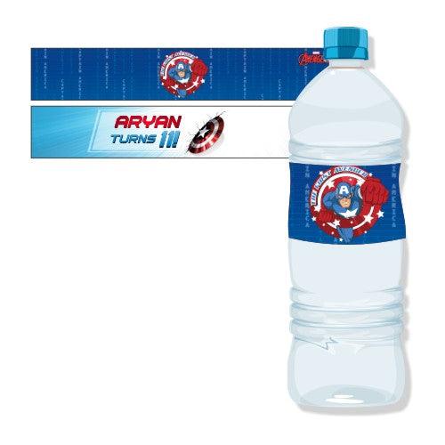 Captain America Bottle Labels THEME PARTIES Pretty UR Party Default Title