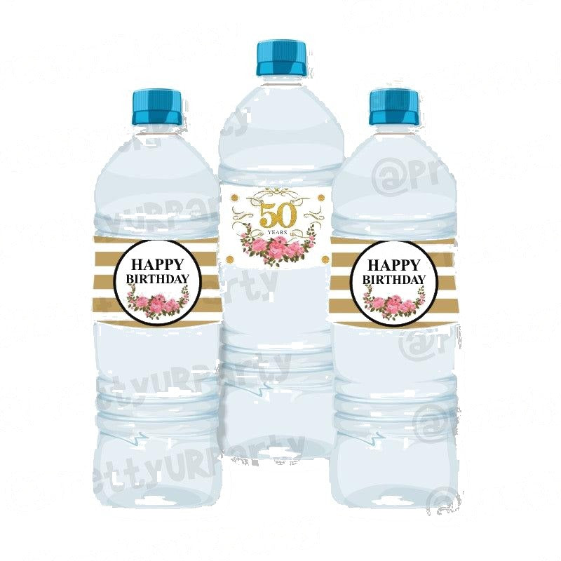 50th Birthday Theme Water Bottle Labels — image 2