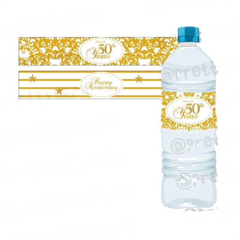 50th Anniversary Theme Water Bottle Labels