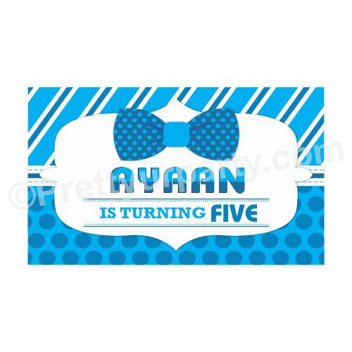 Bow Tie Theme Backdrop PERSONALISED Pretty UR Party Default Title