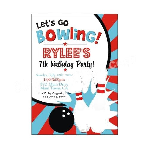 Bowling Theme E-Invitations