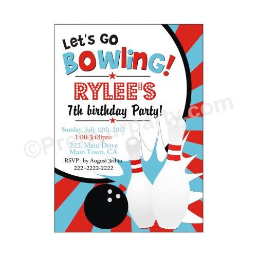 Bowling Theme E-Invitations ALL PARTY SUPPLIES Pretty UR Party