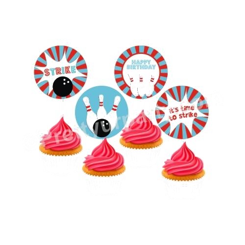 Bowling Theme Cupcake / Food Toppers — image 2