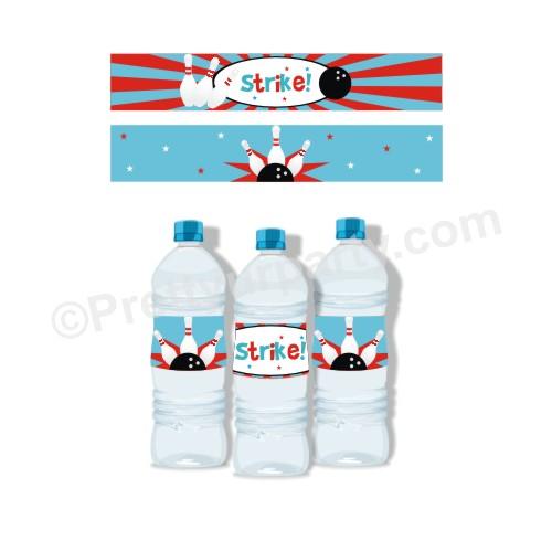 Bowling Theme Water Bottle Labels THEME PARTIES Pretty UR Party Default Title