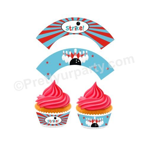Bowling Theme Cupcake Wrappers THEME PARTIES Pretty UR Party Default Title