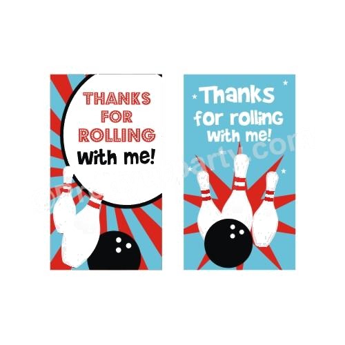 Bowling Theme Thank you Tags