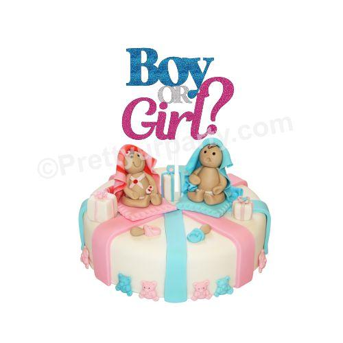 Boy or Girl Cake Topper HANDCRAFTED Pretty UR Party