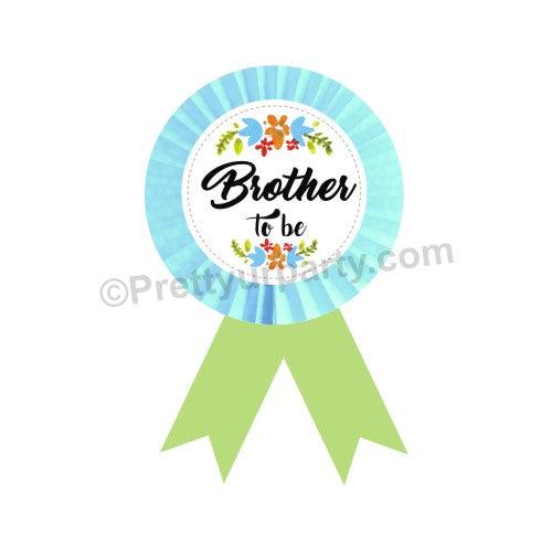 Handcrafted Brother to be Rosette Badge BABY SHOWER Pretty UR Party