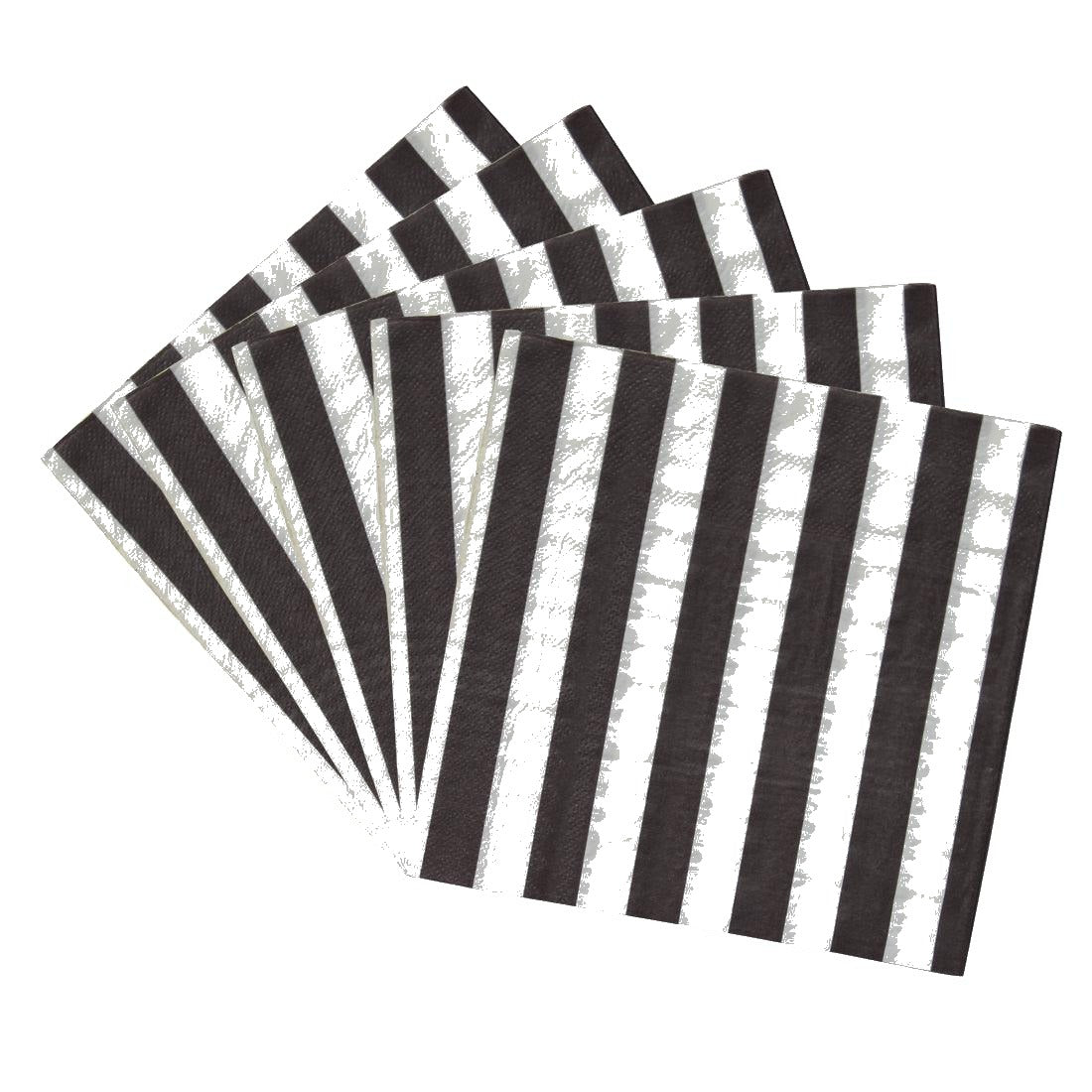 Brown Striped Paper Napkins - Pack of 10