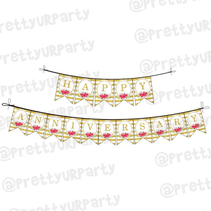 50th Anniversary Theme Bunting 01 ALL PARTY SUPPLIES Pretty UR Party Default Title