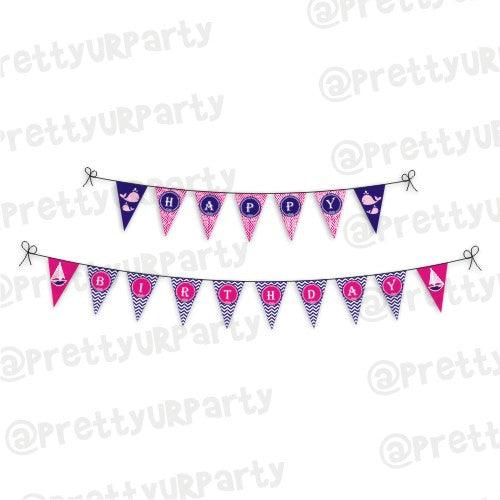 Girly Nautical Bunting THEME PARTIES Pretty UR Party Default Title