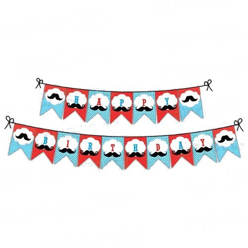Moustache Theme Bunting