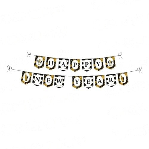 Gold and Black New Year Bunting