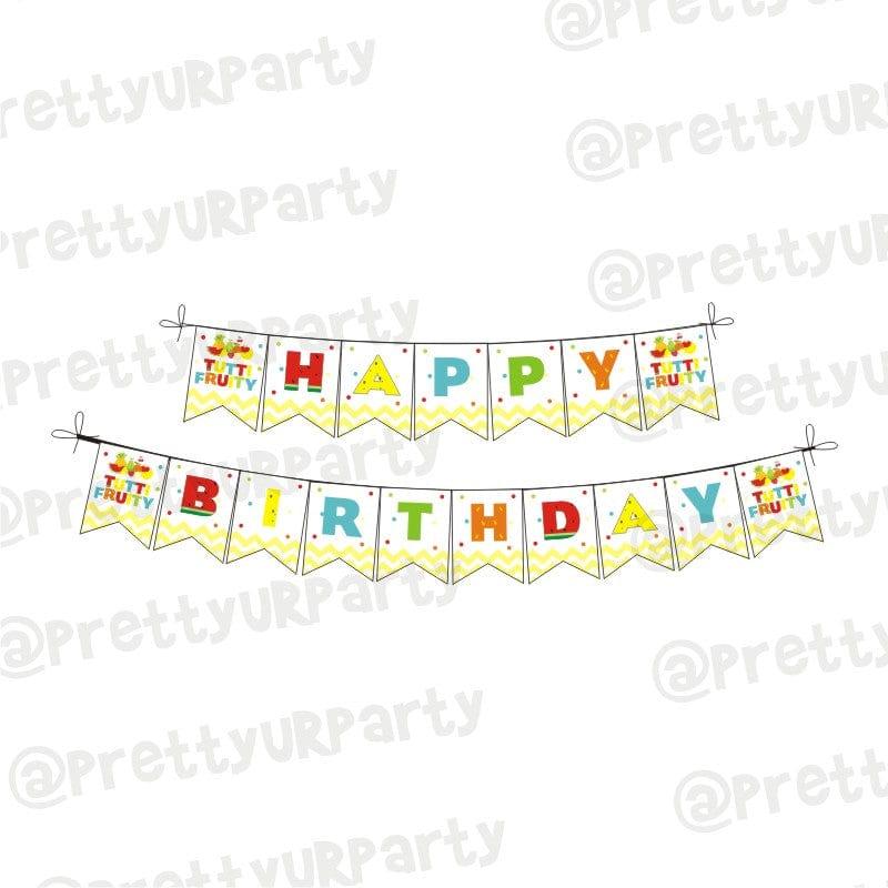 Tutti Fruity Theme Happy Birthday Banner DECORATIONS Pretty UR Party Default Title