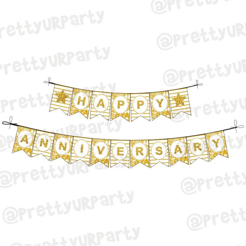 50th Anniversary Theme Bunting ALL PARTY SUPPLIES Pretty UR Party Default Title