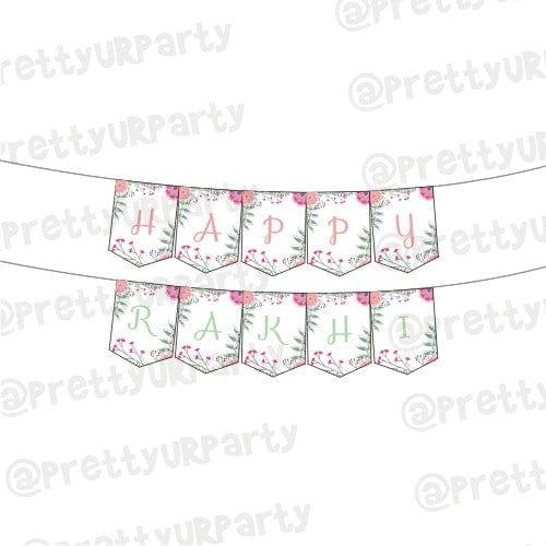 Pink Floral Rakhi Theme Bunting ALL PARTY SUPPLIES Pretty UR Party Default Title