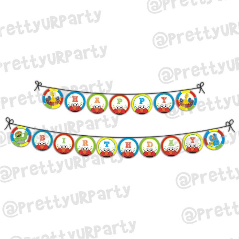 Elmo Theme Bunting THEME PARTIES Pretty UR Party Default Title