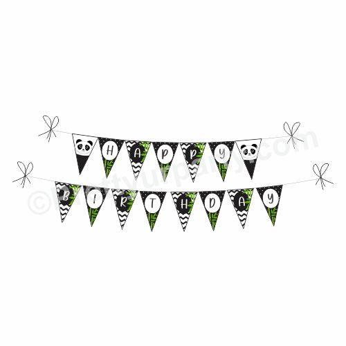 Panda Theme Bunting BIRTHDAYS Pretty UR Party Default Title