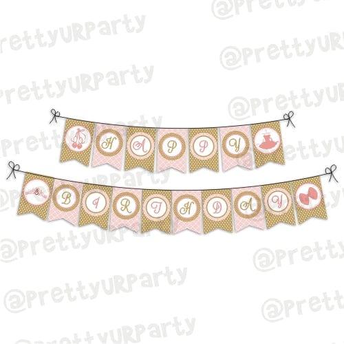 Pink and Gold Ballet Bunting THEME PARTIES Pretty UR Party Default Title