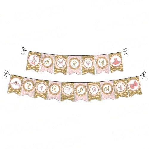 Pink and Gold Ballet Bunting
