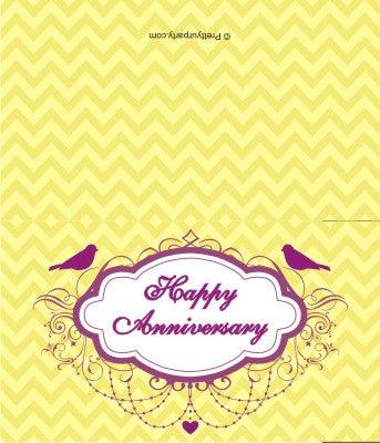 Custom Best Wishes Yellow & Purple PERSONALISED Pretty UR Party Flat, Non Folded 270 GSM Glossy 50 Best Wishes Cards