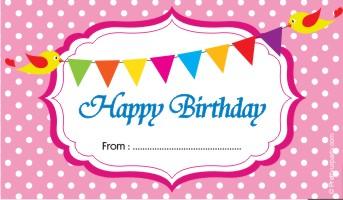 Custom Best Wishes Birthday Pink with Bunting PERSONALISED Pretty UR Party Default Title