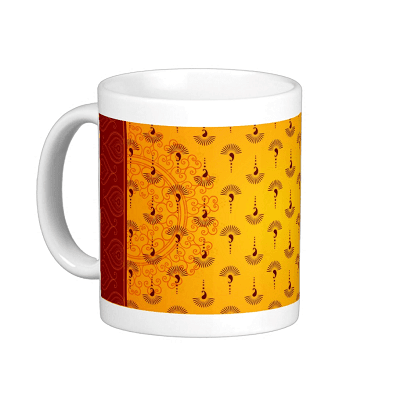 Yellow Paisely Mug ALL PARTY SUPPLIES Pretty UR Party Default Title