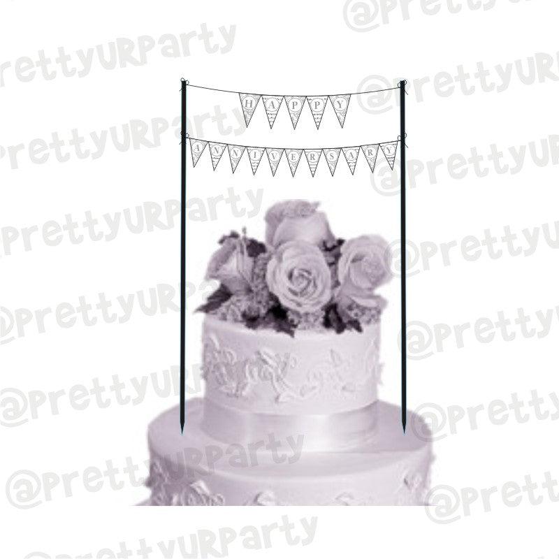 25th Anniversary Cake Bunting ALL PARTY SUPPLIES Pretty UR Party