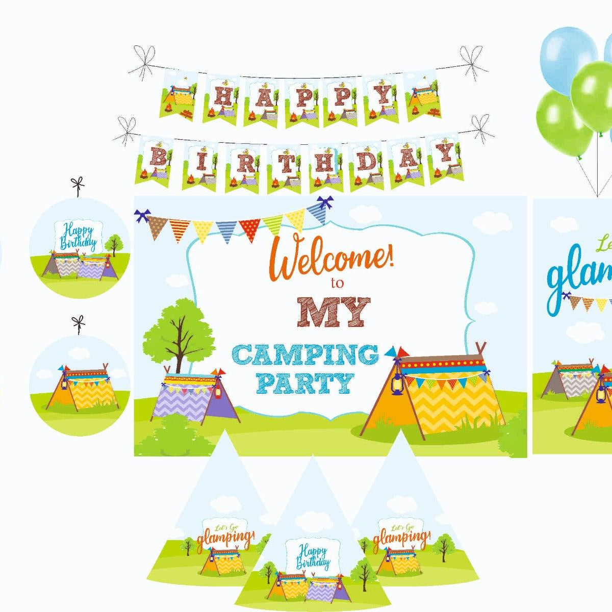 Camping Party Decorations Package - 70 pieces Combo BIRTHDAYS Pretty UR Party Default Title