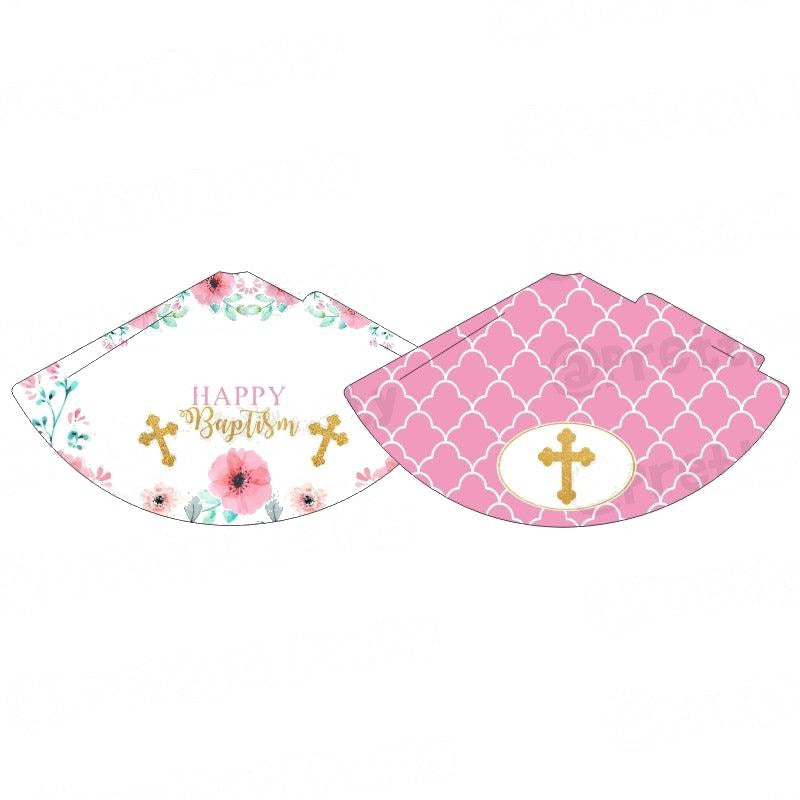 Baptism Pink Theme Hats - Pack of 10