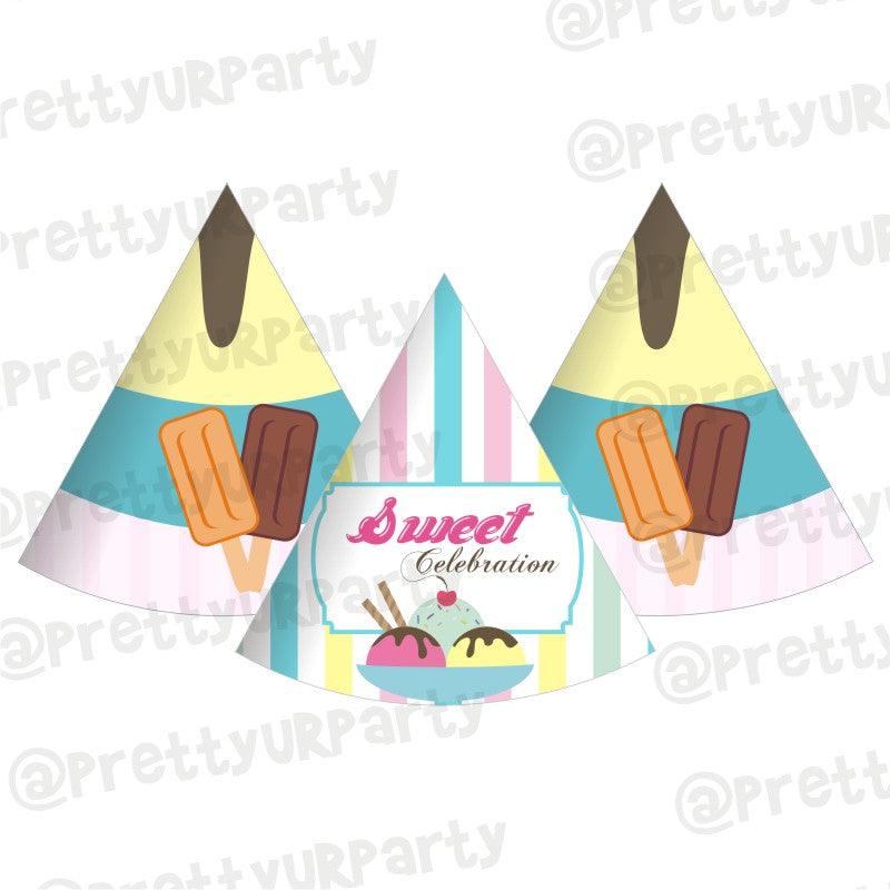Ice Cream Theme Hats - Pack of 10 THEME PARTIES Pretty UR Party