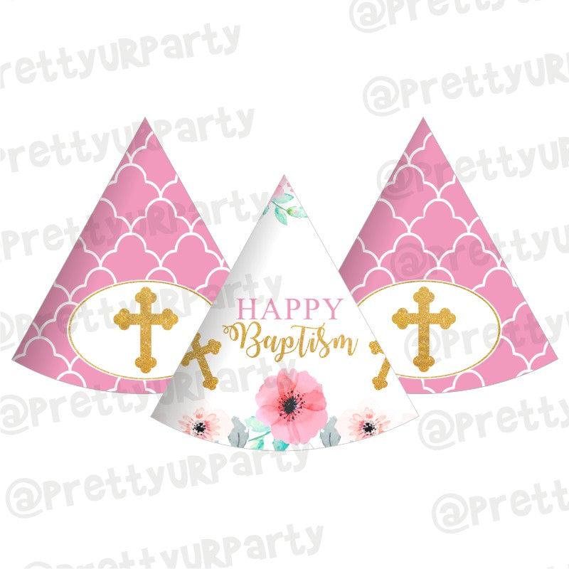 Baptism Pink Theme Hats - Pack of 10 ALL PARTY SUPPLIES Pretty UR Party