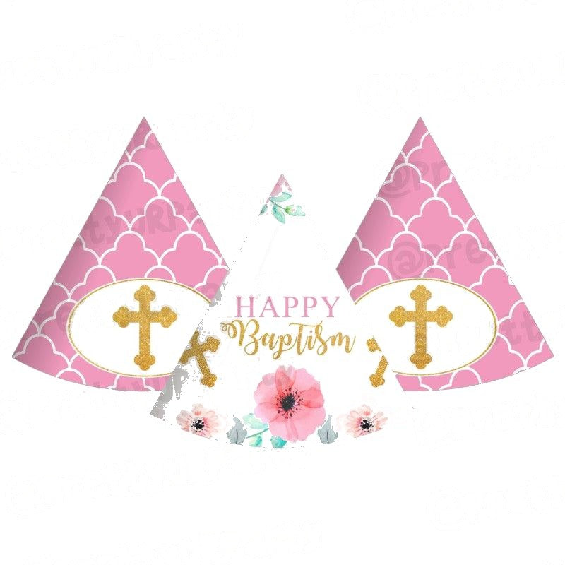 Baptism Pink Theme Hats - Pack of 10 — image 2